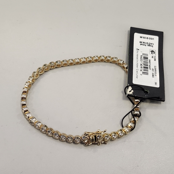 NWT Kate Spade Gold-Tone Cubic Zirconia Heart Tennis Bracelet - Picture 7 of 9